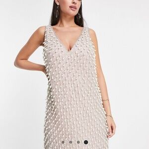 ASOS EDITION mini dress with pearl teardrop